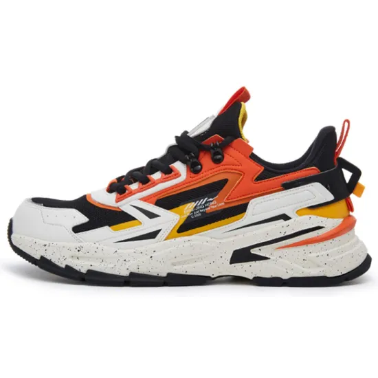 Erke Jing Hong 2.0 Casual Shoes Men Low-Top Jet Black/Orange Red