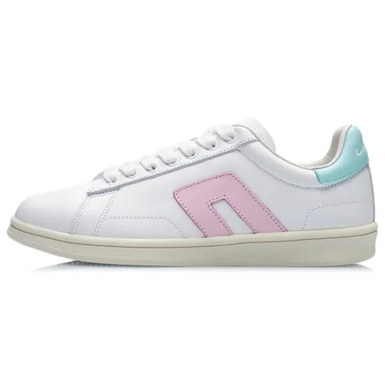 LINING CF Tracing Skateboard Shoes Women's Low-Top Standard White/Cherry Blossom Pink