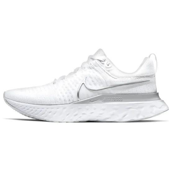 Nike React Infinity Run Flyknit 2 White Metallic Silver Women's