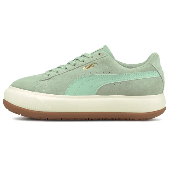 PUMA Suede Skateboarding Shoes Women's Low-top Ice Green/off-white/gum Color