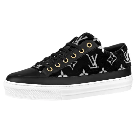 LOUIS VUITTON Stellar Sneakers 'Black With White Monogram' Women's
