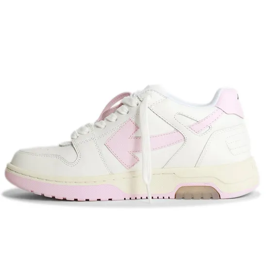 OFF-WHITE Out Of Office Ooo Low Tops White Light Pink Women's