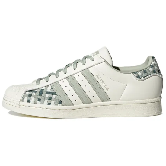 adidas originals Superstar Skateboarding Shoes Women's Low-top White/green