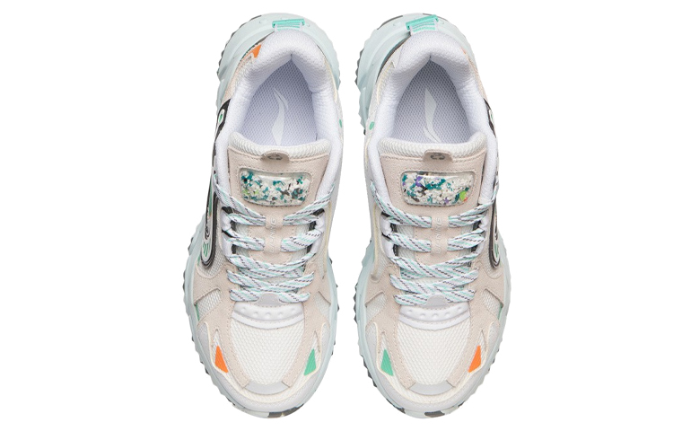 Li Ning Running Shoes Women’s Low Top Standard White/Dark Gray Green