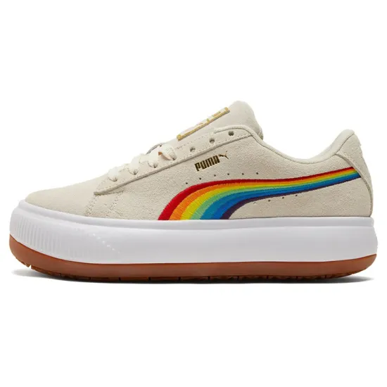 Puma Suede Skateboarding Shoes Women's Low-top Off White