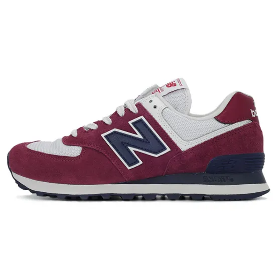 New Balance NB 574 Series Running Shoes Men Low-top Burgundy/ivory