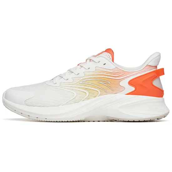 ANTA Running Shoes Men Low-Top Ivory White/Yellow Orange/Fluorescent Hot Orange