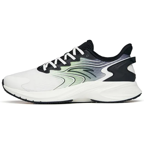 ANTA Antelope Run 2 Running Shoes Men Low-Top Ivory White Black/Fluorescent Sparkling Green