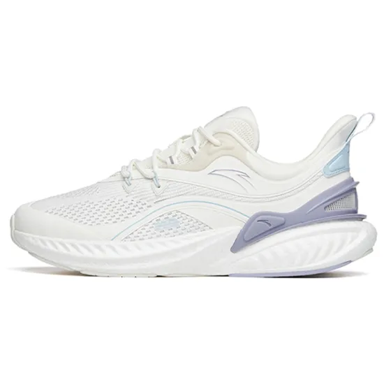 Anta Martian Foam Running Collection Breathable Low-Top Running Shoes Women's Ivory White Purple