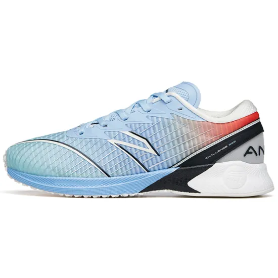 ANTA Running Collection Running Shoes Men Low-Top Beige Blue/Dazzling Blue/Fluorescent Dark Red