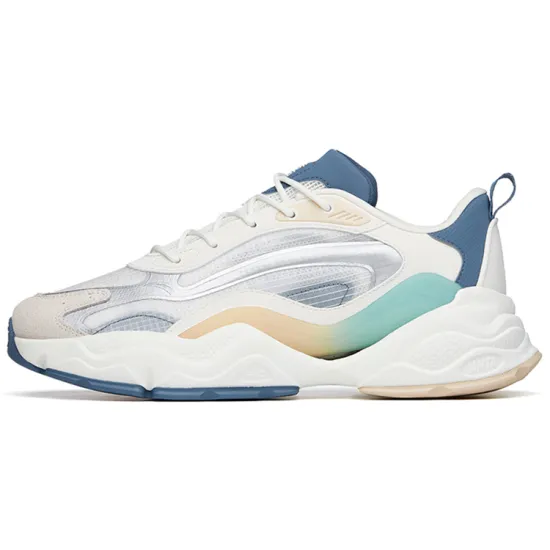 ANTA Millennium 4.0 Chunky Sneakers Men Low-Top Ivory White/Chessboard Grey/Silver