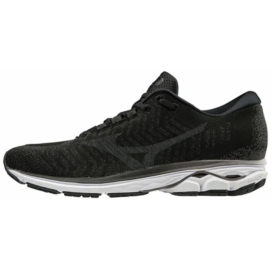 Mizuno Women's Wave Rider Waveknit 3 Wide 'Black Grey'
