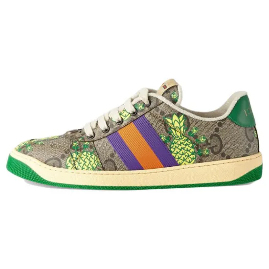 GUCCI Screener Skateboard Shoes Men Low-Top Brown