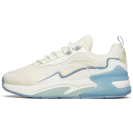 ANTA Casual Shoes Women's Low-Top Light Beige/Gray Blue/Princess Green