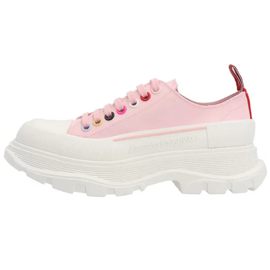 Alexander McQueen Tread Slick Low Lace Up 'Pink Multicolor' Women's