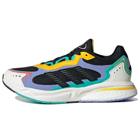 Adidas SN1997 Running Shoes Women's Low-top Black/light Purple/yellow/light Green/white