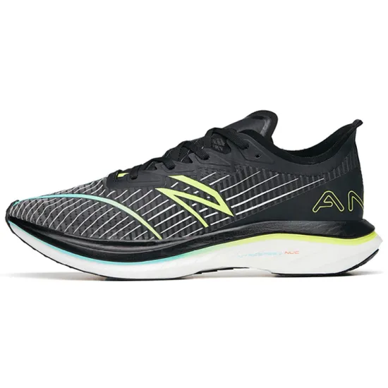 ANTA C202 GT Running Shoes Men Low-Top ANTA Black/ANTA White/Fluorescent Aqua Green