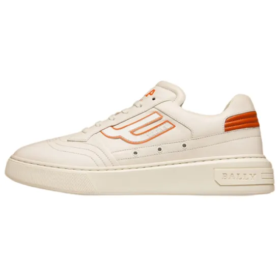 BALLY Skateboard Shoes Men Low-Top Orange White