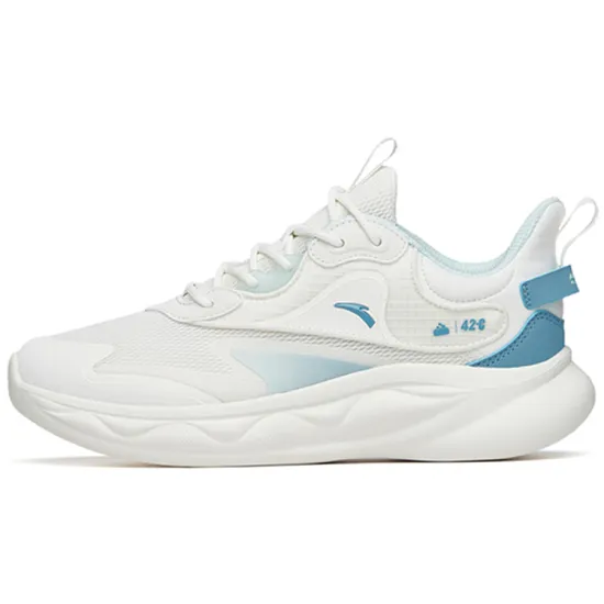 ANTA Mianbomb 2 Running Shoes Women's Low-Top Ivory White/Ice Pink Blue
