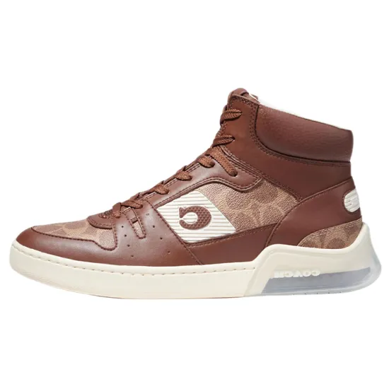 COACH Skateboard Shoes Men High-Top Brown