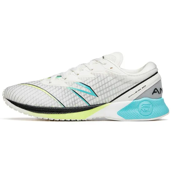 ANTA Running Collection Running Shoes Men Low Top Ivory White/Fluorescent Aqua/Silver