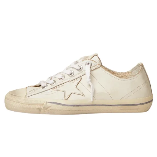 Golden Goose V-Star Skateboard Shoes Women's Low-top Vintage White