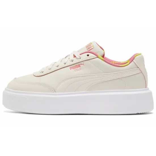PUMA Oslo Maja Skateboarding Shoes Women's Low-top Eggnog Color/coral Orange