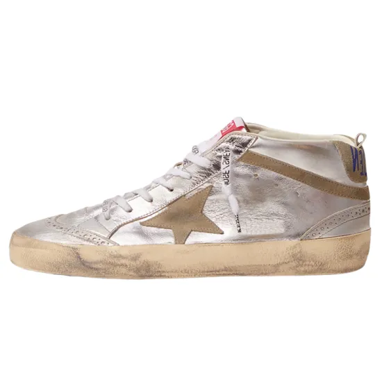 Golden Goose Mid-Star Laminated Sneakers