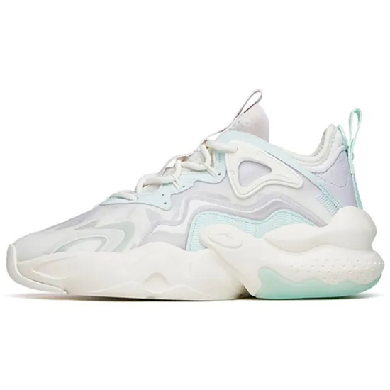 ANTA Bastard Casual Shoes Women's Low-Top Ivory White/Misty Purple/Ice Pink Blue