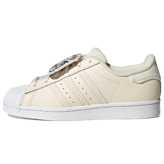 Adidas Originals Superstar Series Skateboarding Shoes Women's Low-top Beige/White
