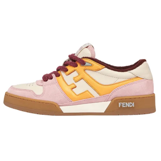 FENDI Match Pink Yellow Suede Women's