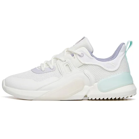 ANTA Rubik's Cube Casual Shoes Women's Low-Top Ivory White/Misty Purple