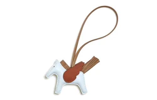 HERMES Leather Charms Unisex White