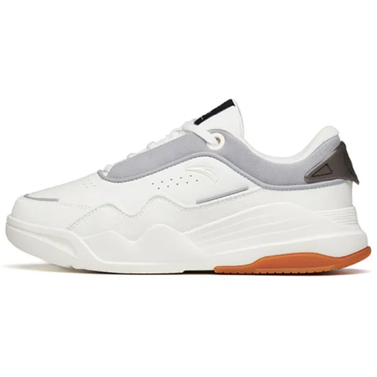 ANTA Skateboard Shoes Men Low-Top Ivory White/Misty Grey