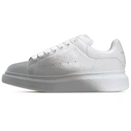 Alexander McQueen Oversized Sneaker 'White Grey Velvet Spray' Women's