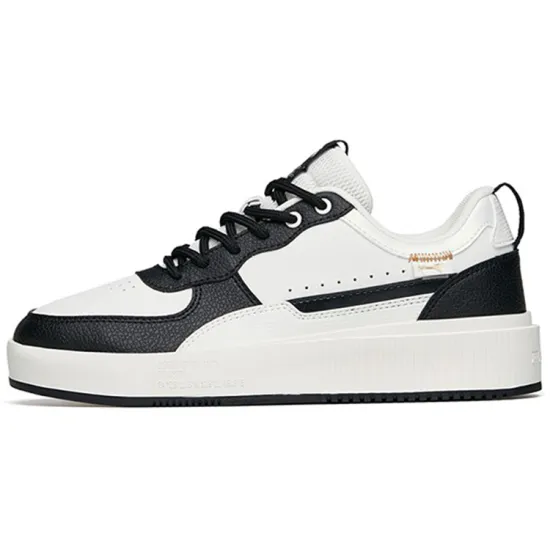 ANTA Skateboard Shoes Women's Low-Top Ivory White Black
