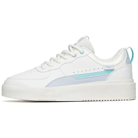 Anta Life Collection Cushioning Lightweight Wear-Resistant Slip-Resistant Low-Top Skateboard Shoes Women's White Purple