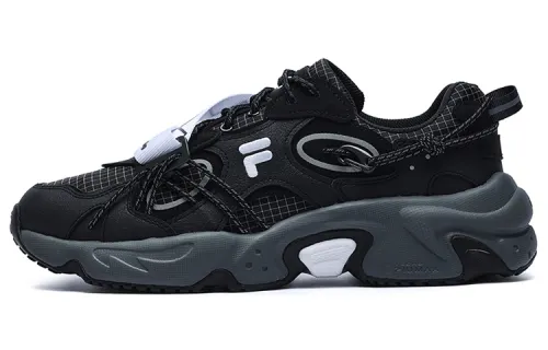 FILA FUSION Raccoon XWM Textile, Synthetic Leather Low top Casual Shoes Women's Black Gray