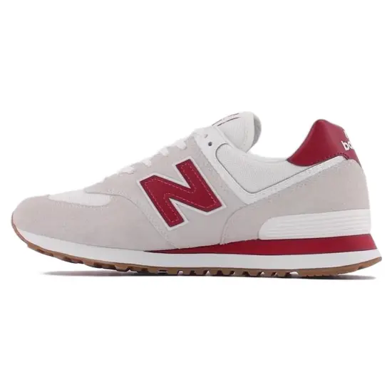 New Balance 574 White Red Gum