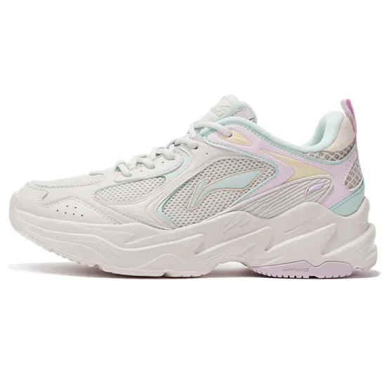 LINING Running Shoes Women's Low-Top Pearl White/Ice Pink/Water Wave Green