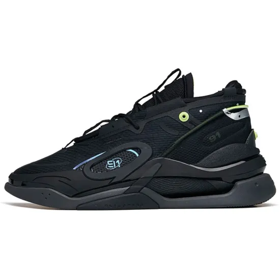 ANTA AT91 Skateboard Shoes Men Mid-Top Black