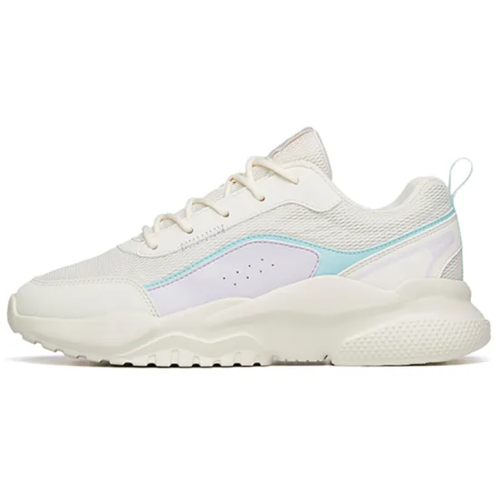 ANTA Casual Shoes Women's Low-Top Light Beige/Mint Blue