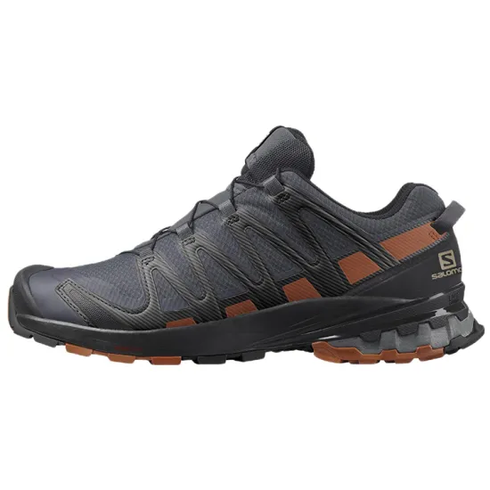 SALOMON XA Pro 3D V8 Running Shoes Men Low-Top Black Gray/Caramel