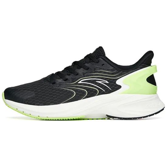 ANTA Antelope Run 2 Running Shoes Men Low-Top Black/Carbon Gray/Fluorescent Sparkling Green