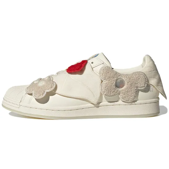 Melting Sadness X Adidas Originals Superstar Series Skateboard Shoes Unisex Low-top Off-white/red