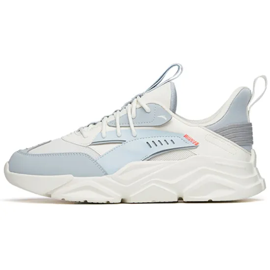ANTA Casual Shoes Men Low-Top Ivory White/Cloud Gray/FANTAsy Blue