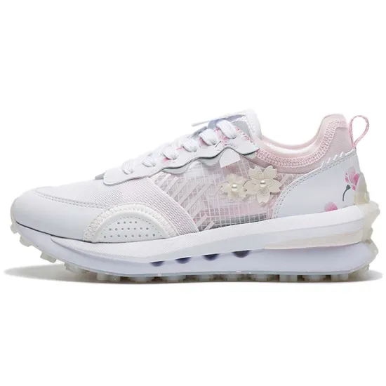 LINING Square Circle V2 Casual Shoes Women's Low-Top Standard White/Primrose Pink