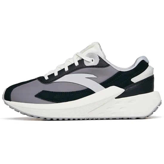 ANTA Icing Casual Shoes Women's Low-Top Sandstorm Gray/Black/Ivory White/Cloudy Gray