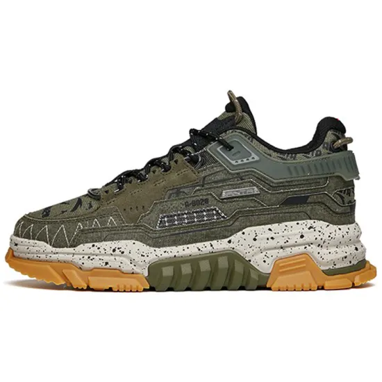 ANTA Dieying Skateboard Shoes Men Low-Top Dark Olive Green/Black