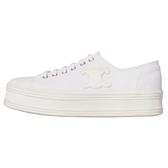 CELINE Skateboard Shoes Women's Low-Top Fluorescent White